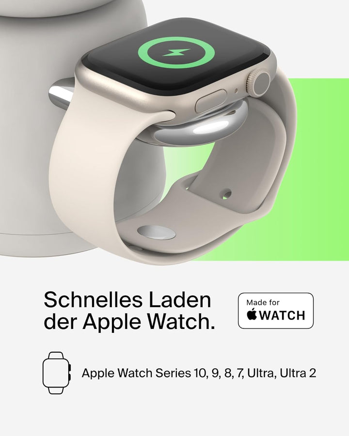 Belkin BoostCharge Pro Kabellose 2-in-1-Ladestation mit Qi2, 15W, MagSafe-Kompatibles Ladegerät für