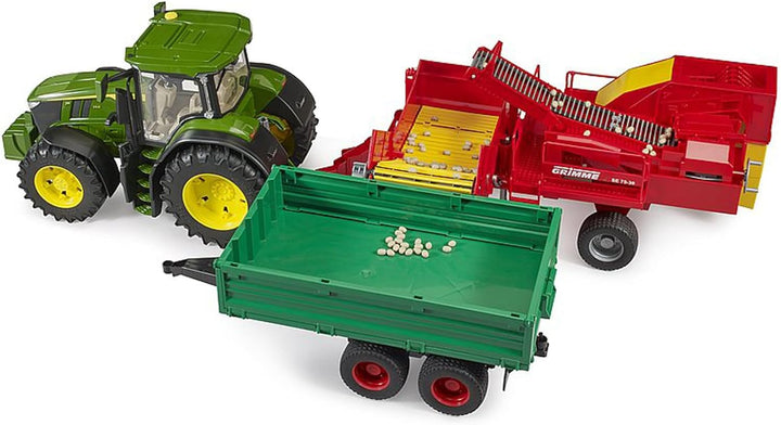 bruder 02130 - Grimme SE 75-30 Kartoffelvollernter mit 80 Kartoffelimitaten - 1:16 Erntemaschine Anh