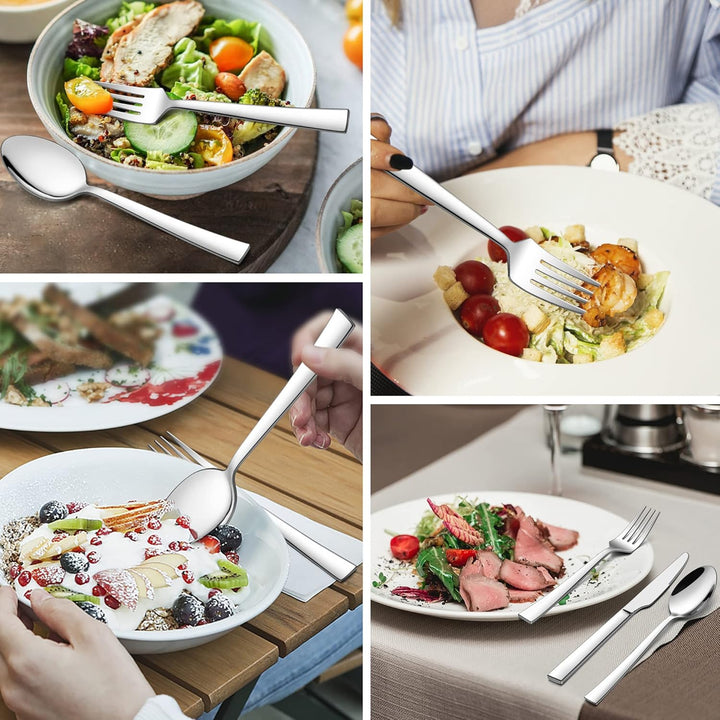 Gabeln und Löffel Set, HaWare 12 Stück Edelstahl Esslöffel und Tafelgabeln Set, Modernes & Elegantes