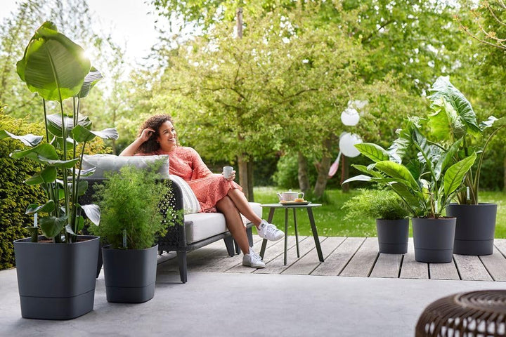 elho Greensense Aqua Care Quadrat 30 mit Integrierte Wasserspeicher - Blumentopf für Innen & Aussen