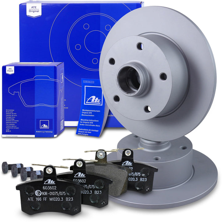 ATE Bremsenset Hinterachse inkl. Bremsscheiben Hinten Ø 245 mm Voll und Bremsbeläge Hinten, Passend