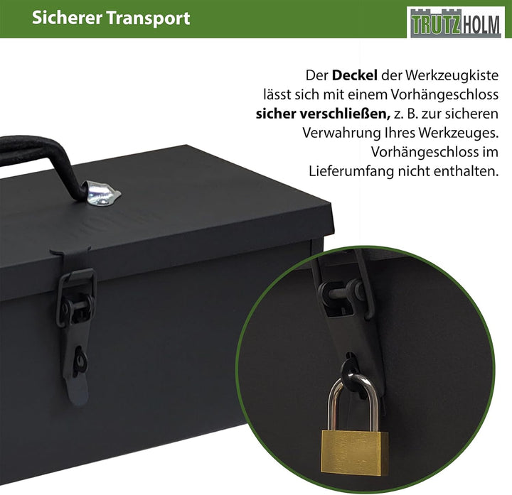 TRUTZHOLM Werkzeugkiste verschiedene Fachanzahl aus Stahl, klappbare Tragegriffe, universell einsetz
