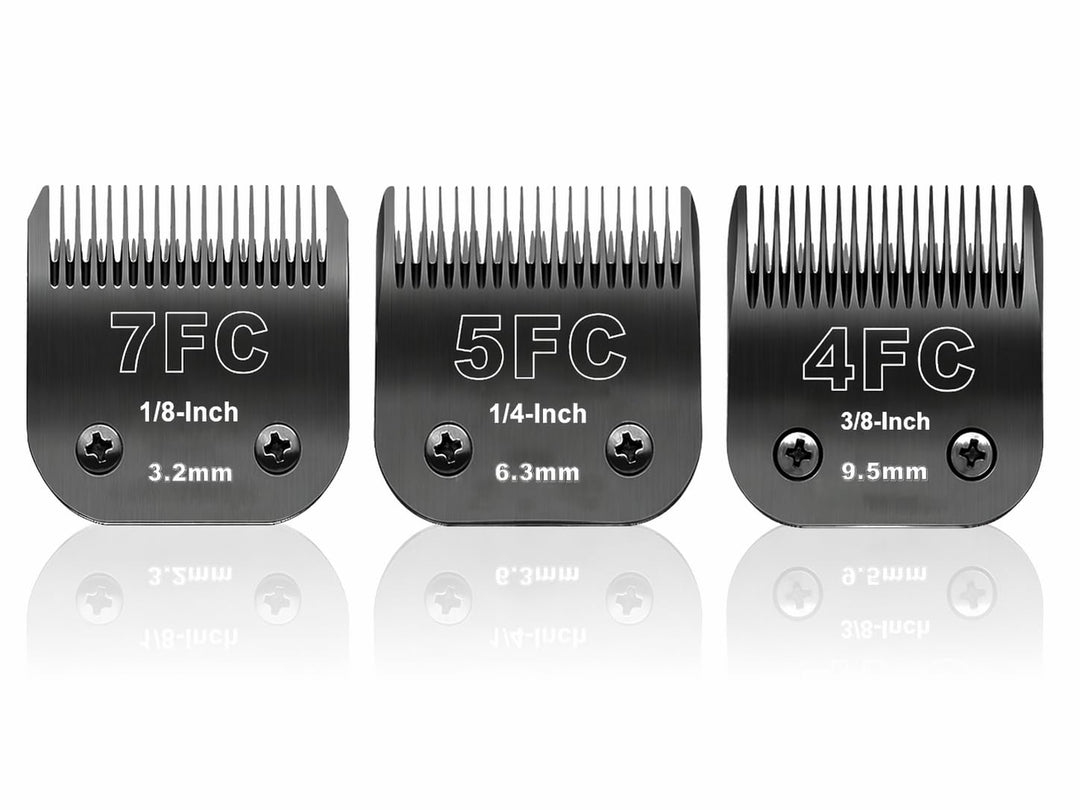 7FC+5FC+4FC Ersatzmesser für Hundepflege, kompatibel mit Heiniger/Moser Max45/Andis/Oster A5/Wahl km