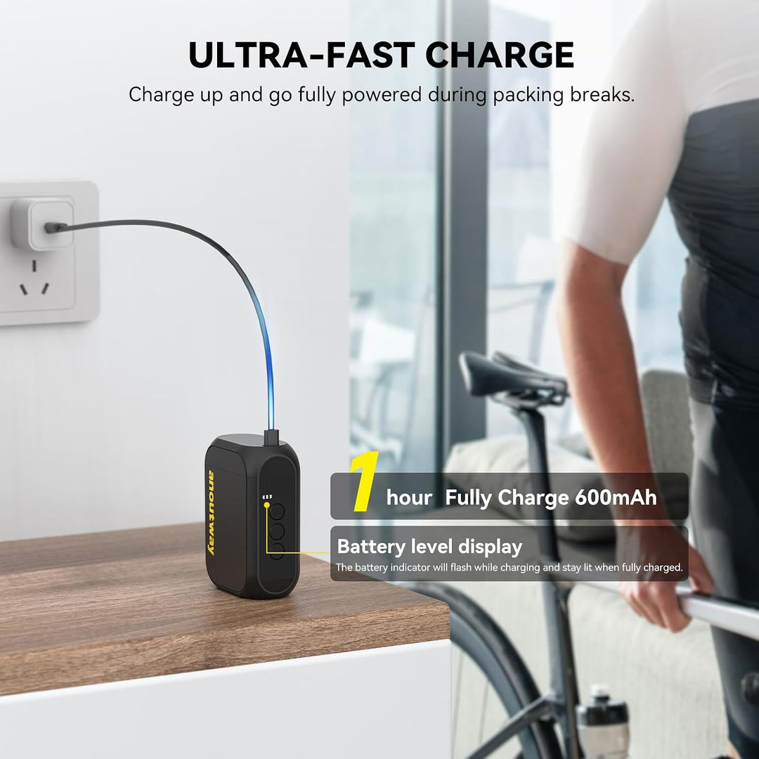 Tiny Pump Mini Fahrradpumpe, Elektrische mit Digitalem Manometer | Elektrische Luftpumpe Klein Fahrr