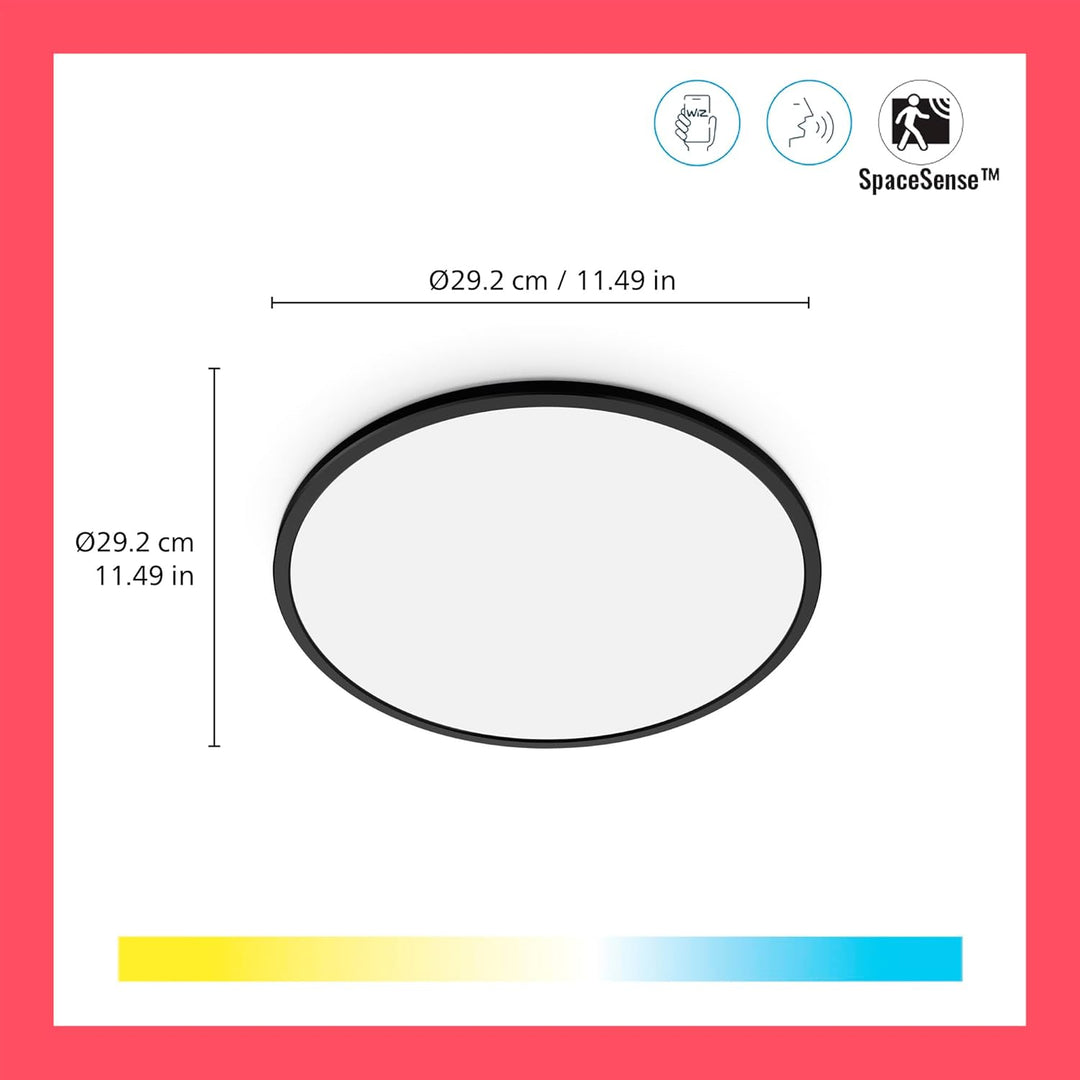 WiZ SuperSlim Deckenleuchte Tunable White, dimmbar, warm- bis kaltweiss, 16W, smarte Steuerung per A