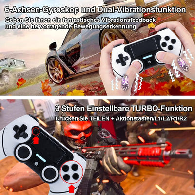 DuLingKer Controller Kompatibel für PS4 Konsole, Wreless Bluetooth Controller Kompatibel mit PS4 Pro