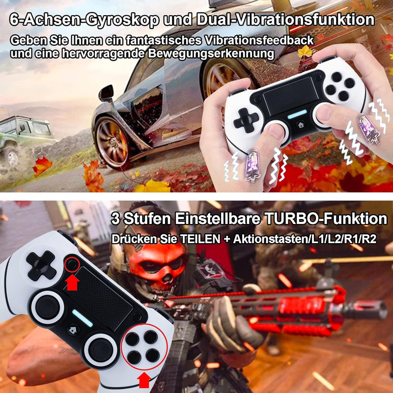 DuLingKer Controller Kompatibel für PS4 Konsole, Wreless Bluetooth Controller Kompatibel mit PS4 Pro
