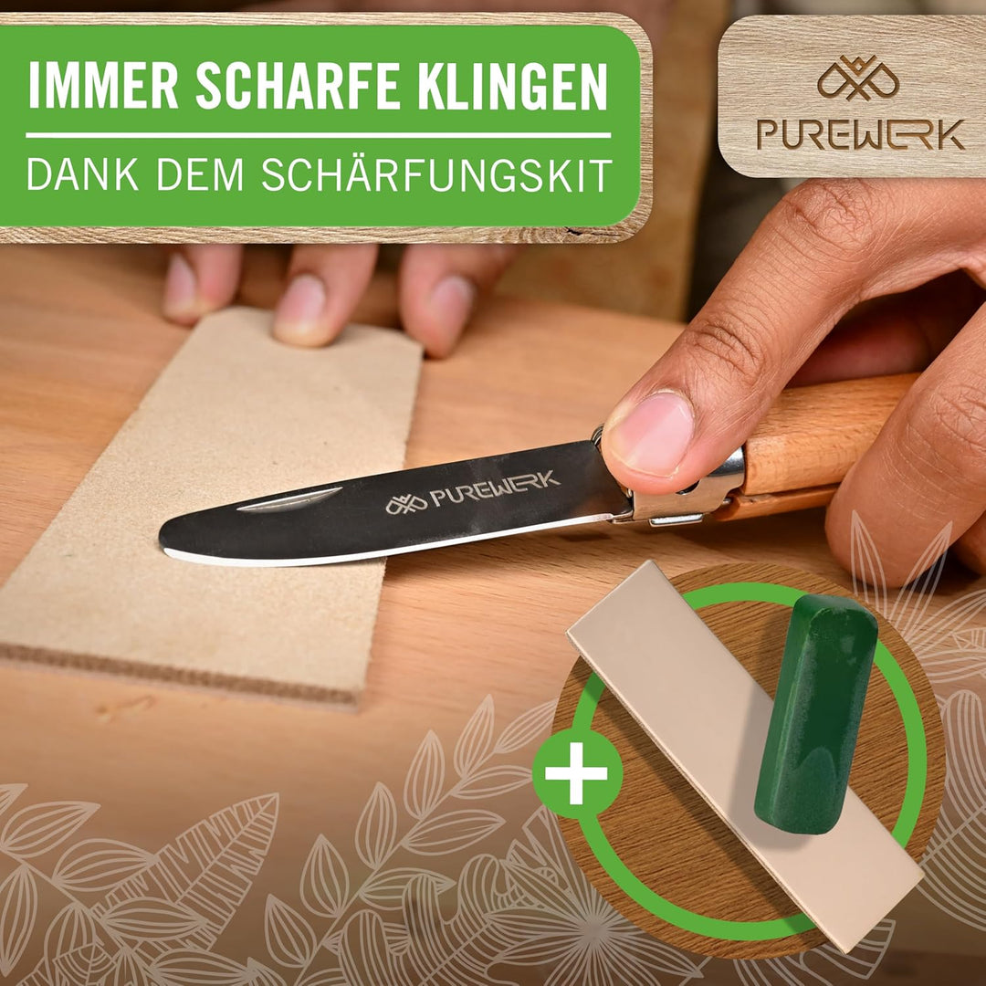 Schnitzmesser Kinder ab 6 Jahre [mit abgerundeter Spitze] - klappbares Outdoor-Taschenmesser mit Hol
