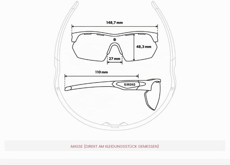 SIROKO Sunglasses Cycling K3s Men &amp; Women, K3s Portet