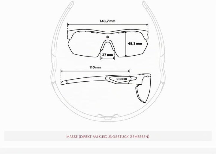 SIROKO Sunglasses Cycling K3s Men &amp; Women, K3s Portet