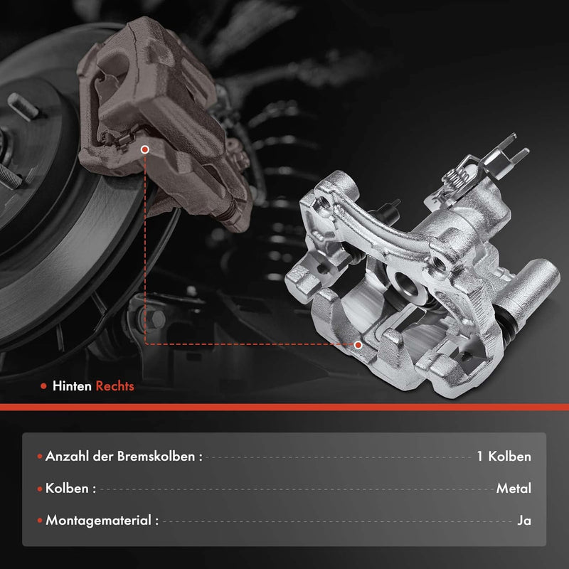 Frankberg Bremssattel Bremszange Hinten Rechts Kompatibel mit MX-5 II NB 1.6L 1.8L 1998-2005 Replace