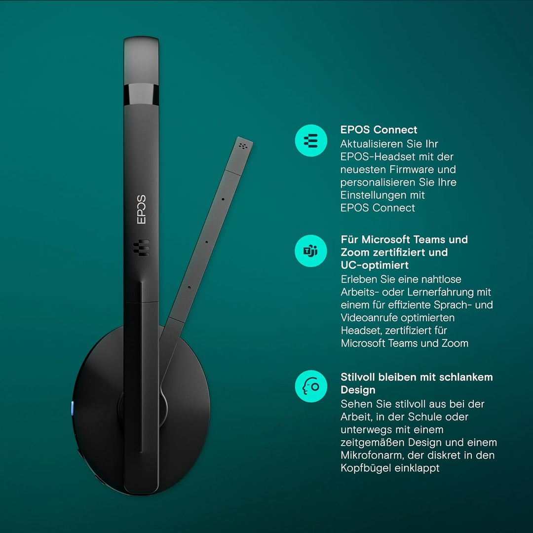EPOS I SENNHEISER C20 Bluetooth-Headset mit Mikrofon | Wireless Headset mit bis zu 27 Stunden Akkula