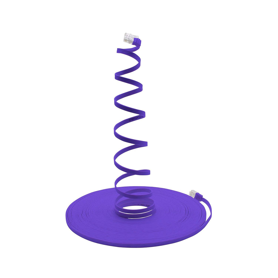 1aTTack.de 20m - violett - 5 Stück - Cat.6 Flaches Netzwerkkabel Cat6 Flachkabel Ultra Flach Cat.6 P