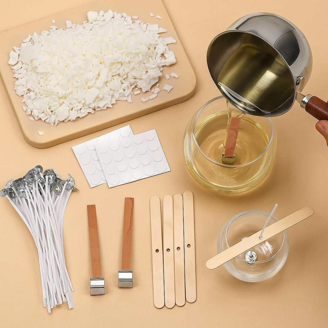 Kerzenherstellungs-Set Sojawachs-Anfängerset mit natürlichem Sojawachs, DIY-Kerzenzubehör, einschlie