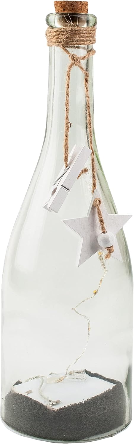2 Stück Glas - Lichterflaschen Motiv wählbar LED Lichter Lieblingsmensch & Herzen - Liebe inkl. Name