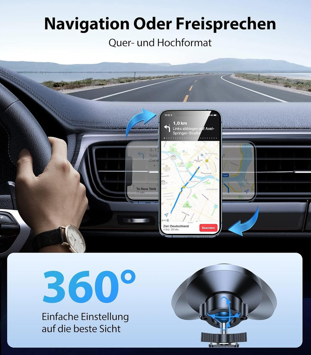 VICSEED Handyhalterung Auto Magnet Lüftung [Starker Magnet mit 12xN55 Magneten] Magsafe Autohalterun