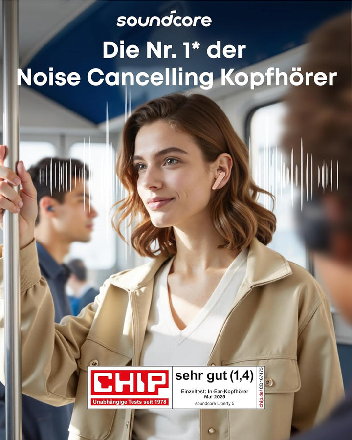 soundcore Liberty 5 by Anker, kabellose Noise Cancelling Earbuds, 2X stärkere Stimmreduktion, ANC in