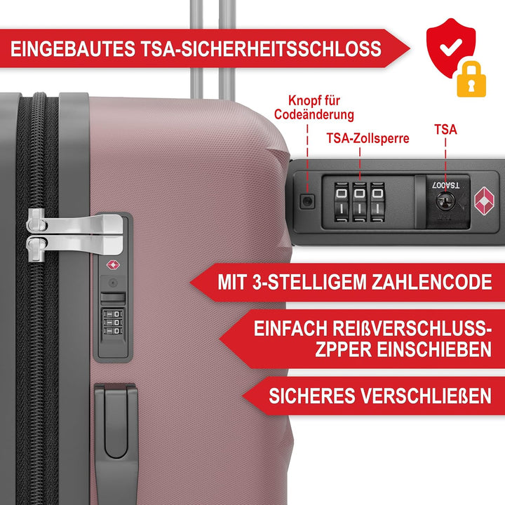 Onbest Premium Kofferset 4-TLG – Reisekoffer mit TSA-Lock, USB-Anschluss – Plus 1x Kofferwaage, 2X K
