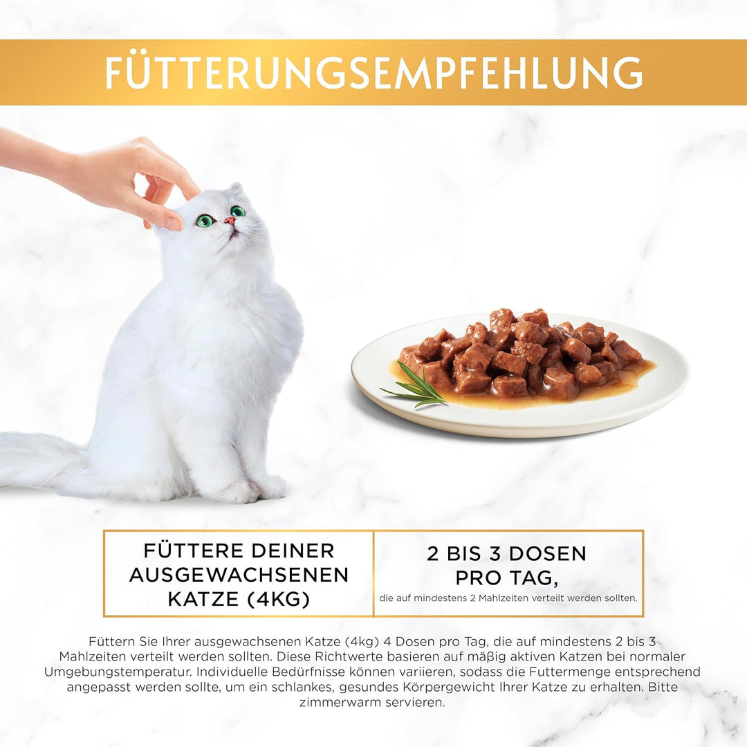 PURINA GOURMET Gold Zarte Häppchen in Sauce Katzenfutter nass, Sorten-Mix, 12er Pack (12 x 8 Dosen à