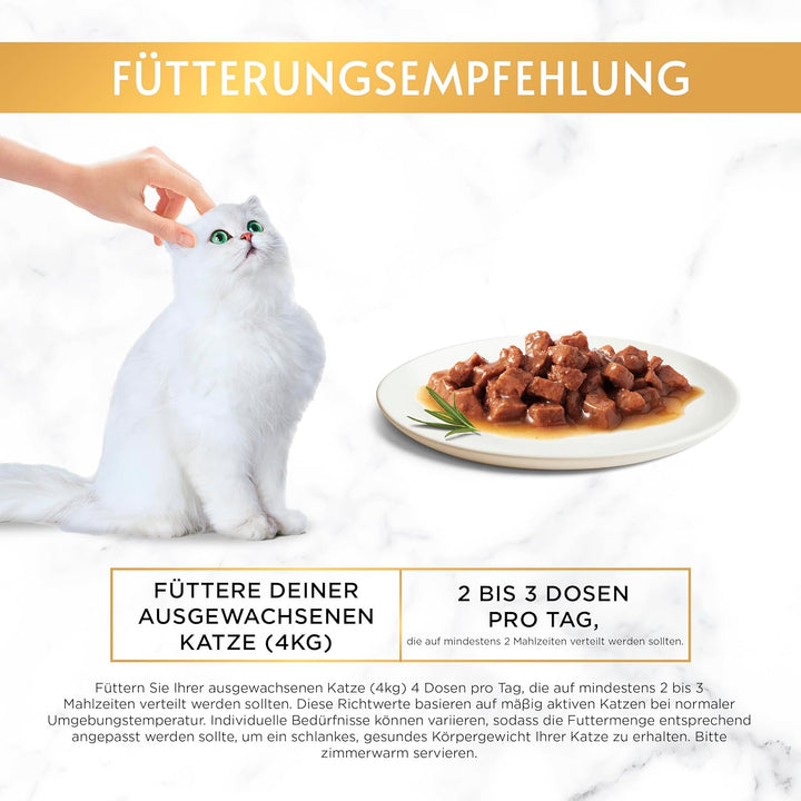 PURINA GOURMET Gold Zarte Häppchen in Sauce Katzenfutter nass, Sorten-Mix, 12er Pack (12 x 8 Dosen à
