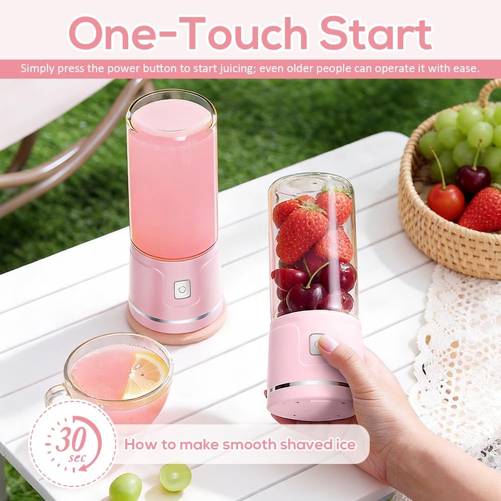 Tragbarer Mixer, 450ml Mini Mixer, 38-Blatt Elektrischer Saftpresse, Mixer Smoothie Maker, USB Wiede