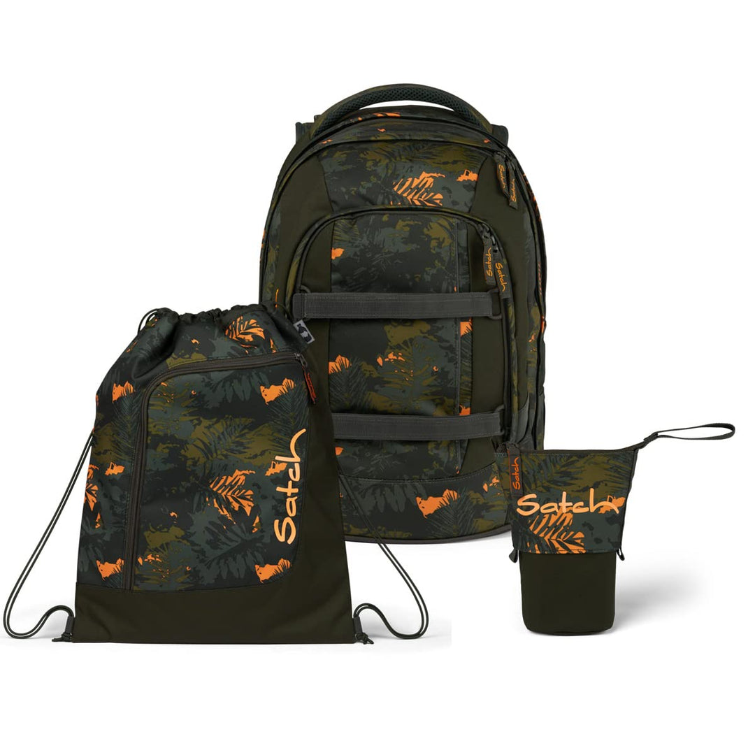 Satch Pack Pencil Slider Light Edition Schulrucksack Set 3tlg. mit Sportbeutel (Jurassic Jungle), Ju