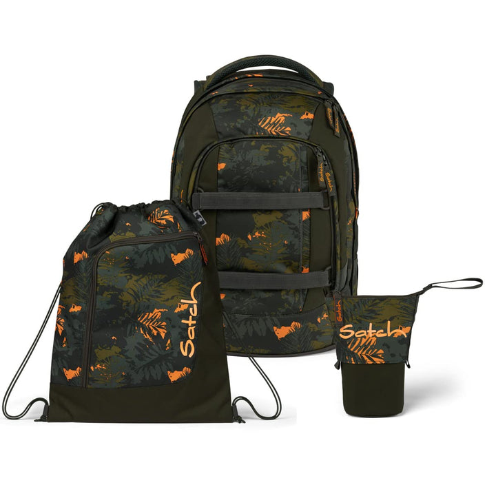 Satch Pack Pencil Slider Light Edition Schulrucksack Set 3tlg. mit Sportbeutel (Jurassic Jungle), Ju