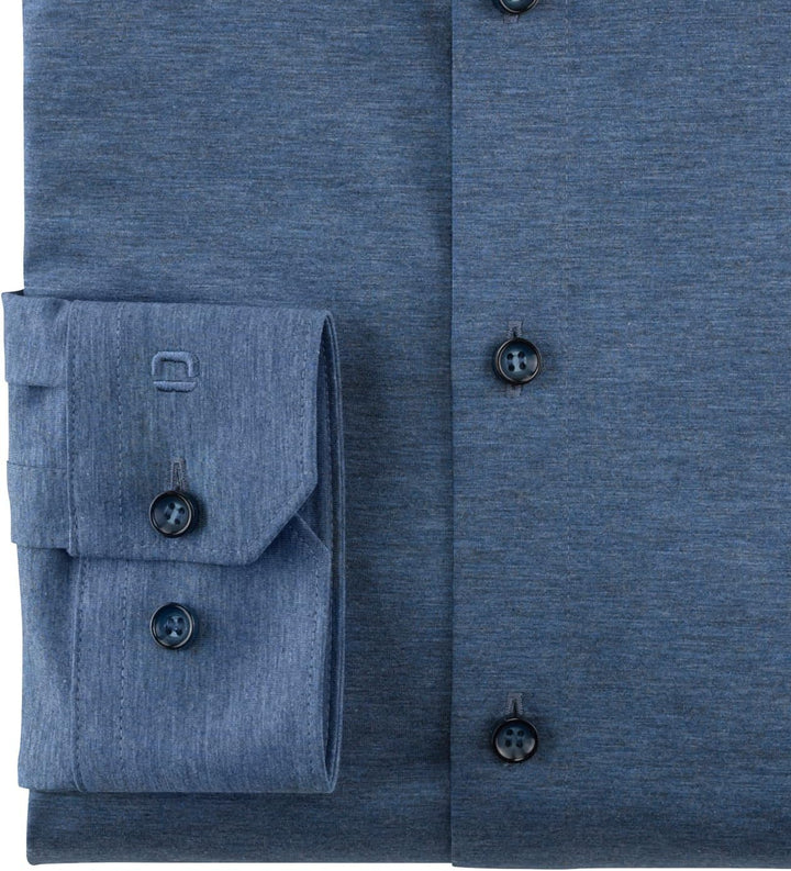OLYMP Herren Businesshemd Langarm Level Five 24/Seven,Body fit,New York Kent 45 Rauchblau 13, 45 Rau