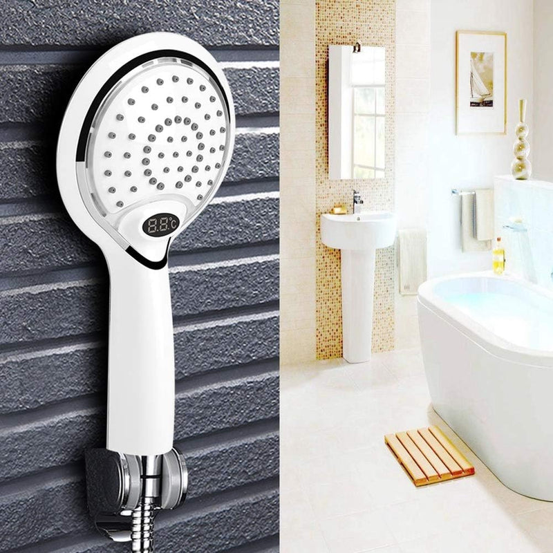 Handheld-Badezimmer-Duschkopf, digitale Temperaturanzeige, 3 Farben, LED für Badezimmer