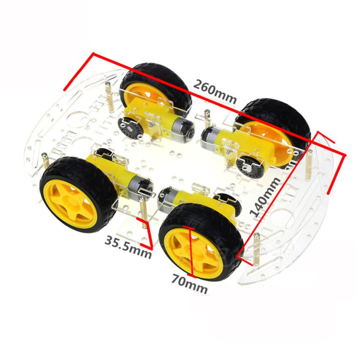 Fasizi Smart Motor Roboter Auto Batteriekasten Chassis Kit Speed Encoder für Arduino – Vier Runden