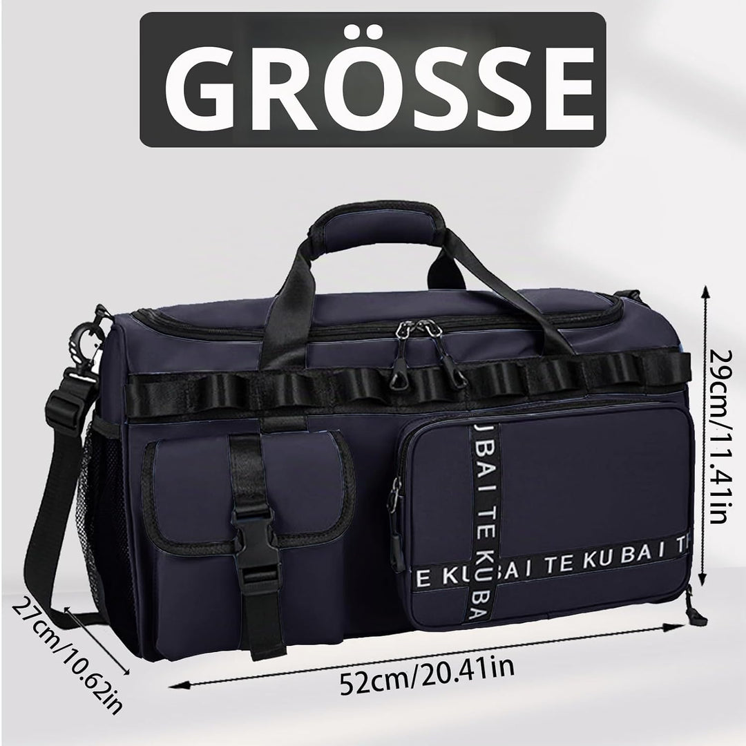 AUNGKWANG Reisetasche Damen Herren, 65L Wasserabweisende Sporttasche, Large Capacity Reise Tasche Gy