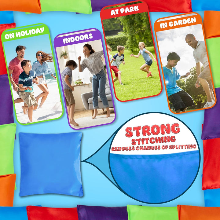 KreativeKraft Cornhole Säckchen, 10er- oder 20er-Pack Bunte Bean Bags - Outdoor Spiele für Kinder 10