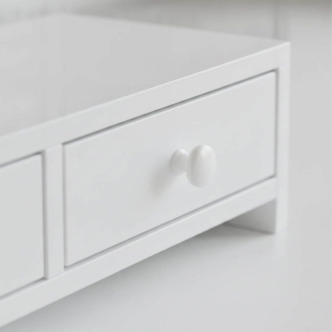 Relaxdays Monitorständer, 2 Schubladen, HxBxT: 12,5 x 47 x 18 cm, MDF, Monitorerhöhung Schreibtisch,
