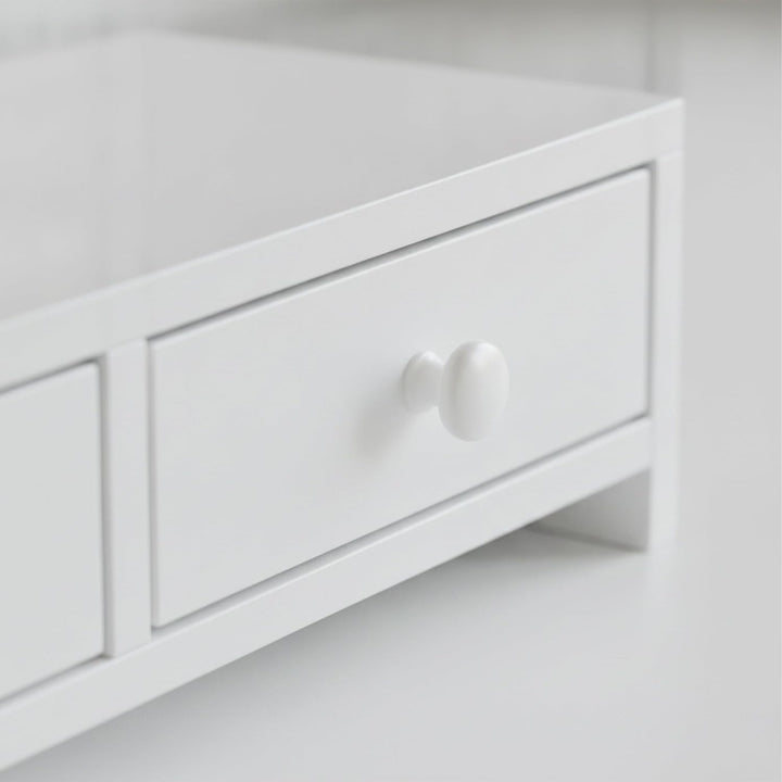 Relaxdays Monitorständer, 2 Schubladen, HxBxT: 12,5 x 47 x 18 cm, MDF, Monitorerhöhung Schreibtisch,