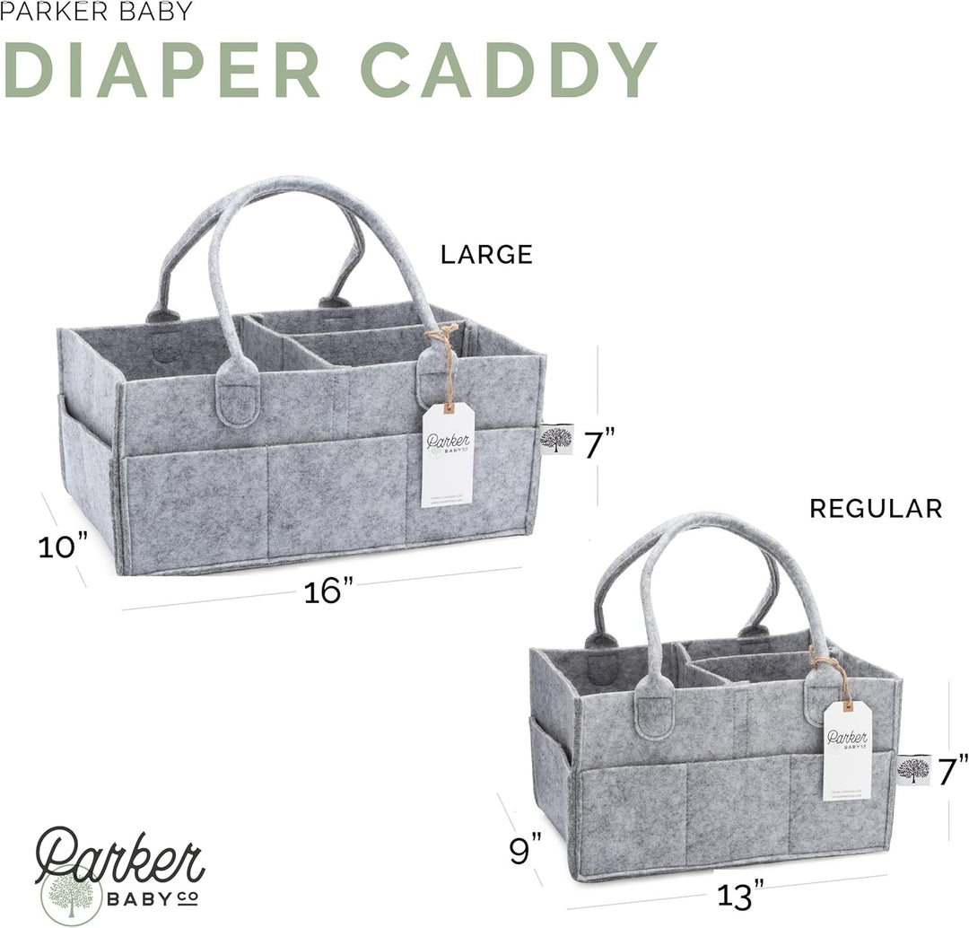 Parker Baby Diaper Caddy - Nursery Storage Bin and Car Organizer for Diapers and Baby Wipes regular