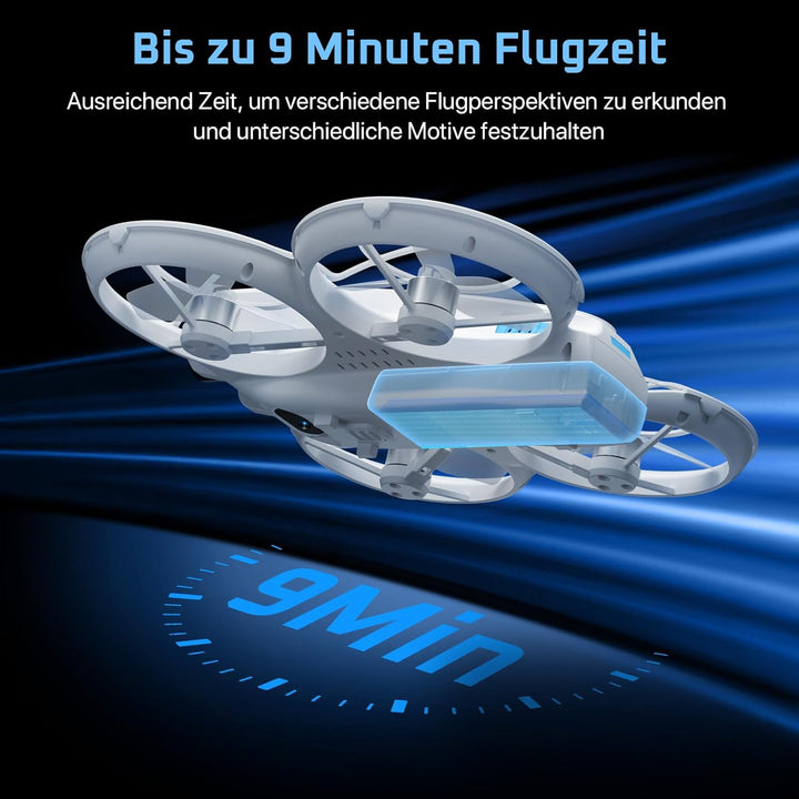 Rollei Fly Mini Drohne mit 720P Kamera RC Drone Quadrocopter mit Headless Modus 360° Drehung Steueru