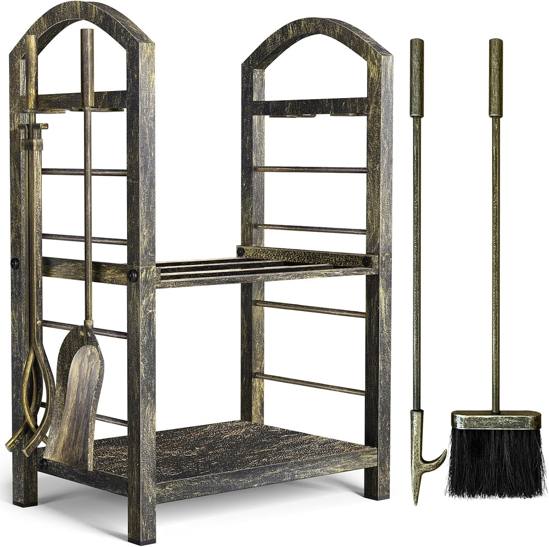 Amagabeli Kamin Kaminholz Holzregal mit Werkzeugsets Indoor Holzhalter Kamin Outdoor Holzhalter Rack