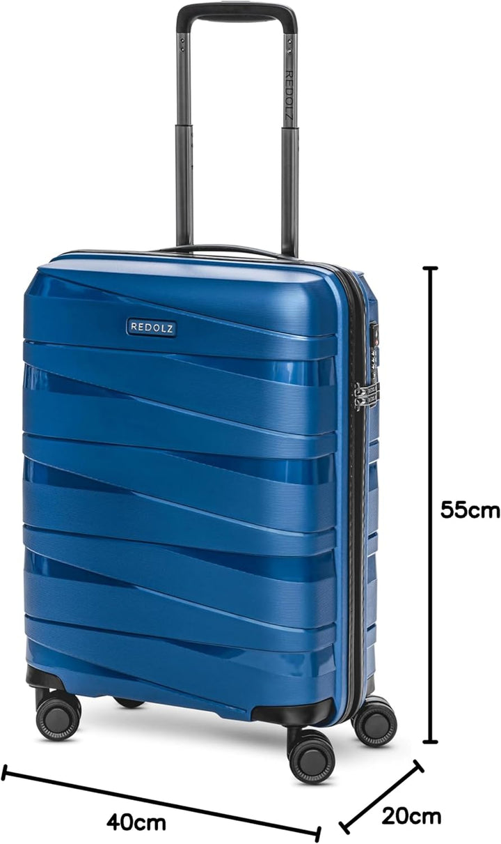 REDOLZ Hartschalen Kabinen-Koffer | Kleiner Trolley 40 x 20 x 55 cm aus hochwertigem, leichtem Polyp