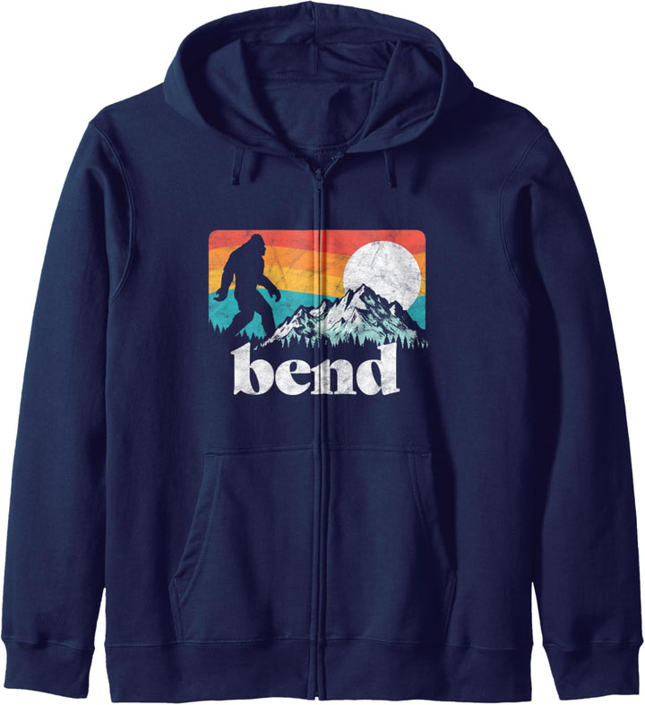 Bend Oregon Retro Bigfoot MountainsNature Graphic Kapuzenjacke