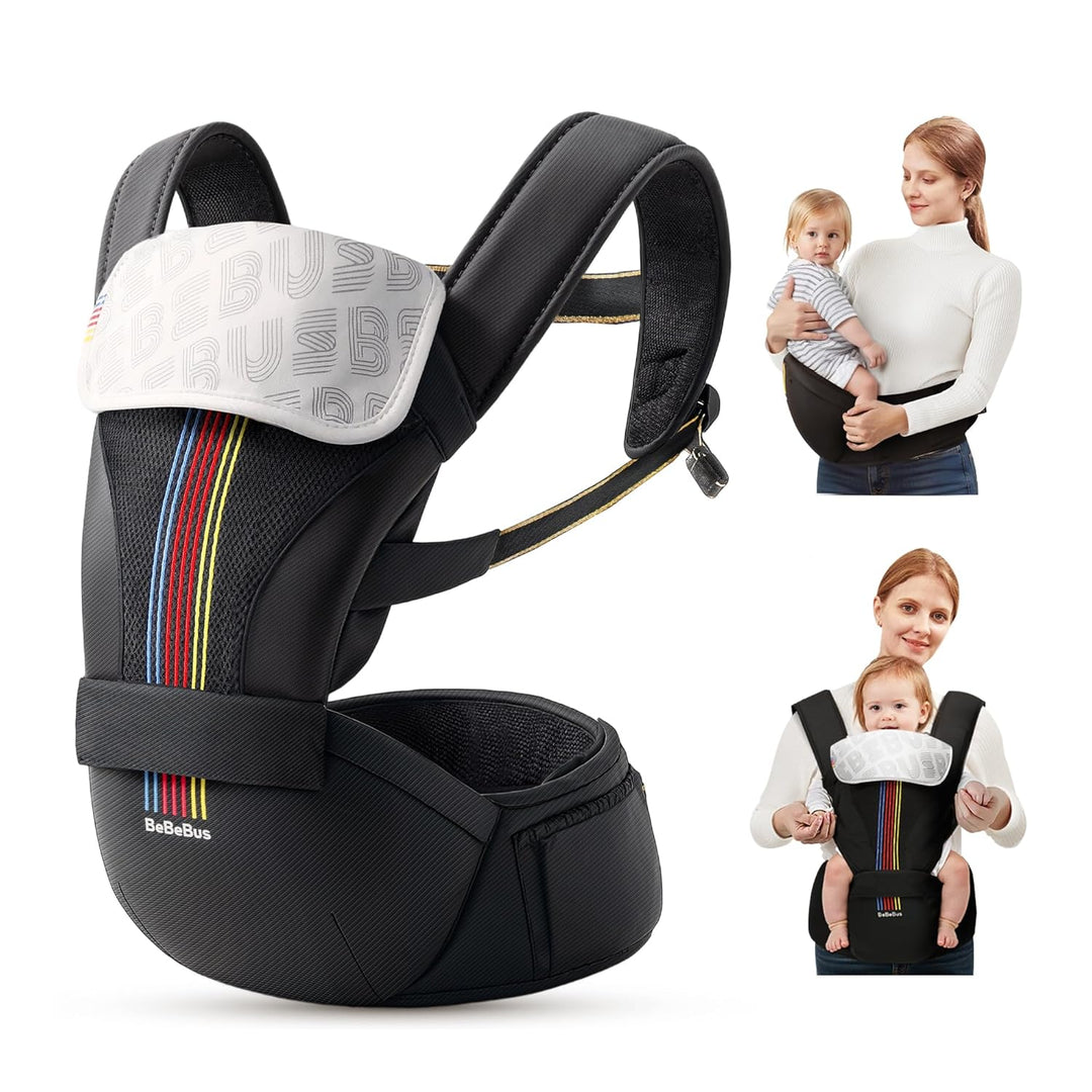 Babytrage mit Hüftkissen, 2-in-1 Verstellbar &amp; Abnehmbar, Atmungsaktiv &amp; Einfach zu Tragende Tragehi