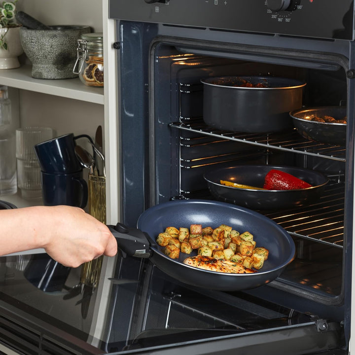 Russell Hobbs RH03321EU7 Smart Clip Topf- und Pfannenset – 8-teilig, Keramikbeschichtung, abnehmbare