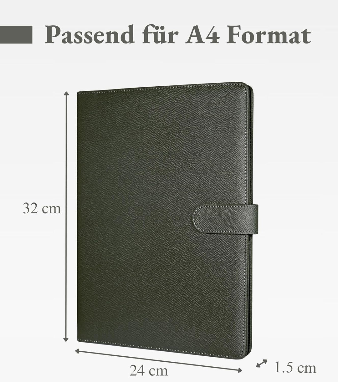 Mymazn Klemmbrett A4 mit Deckel, Mappe A4 Schreibmappe Klemmbrettmappe, PU-Leder Konferenzmappe A4 m