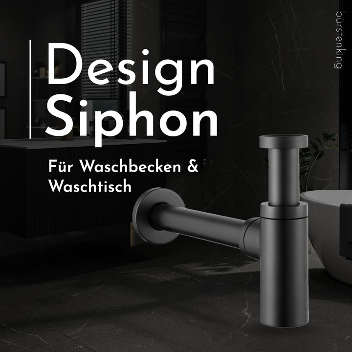 Bürstenking Universal Design Siphon, für Waschbecken und Waschtisch, einfache Montage und Reinigung,
