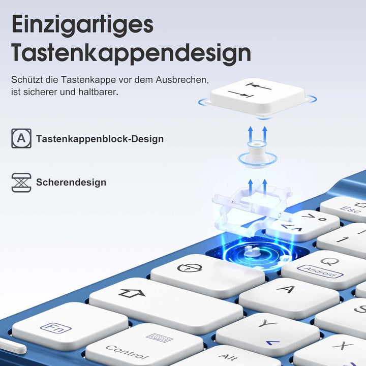 Vobafe Hülle mit Tastatur für iPad A16 11/10 Generation (2025/2022, 10,9/11 Zoll), Magnetisch Abnehm