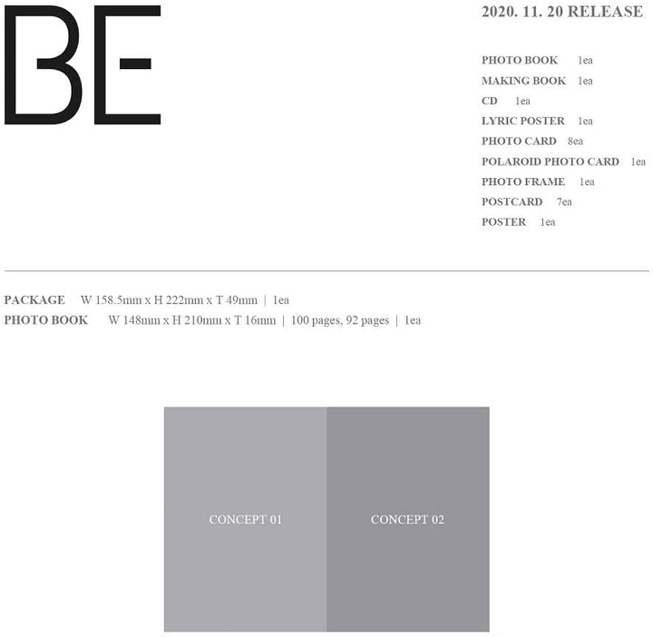 [Weverse Shop Vorbestellvorteil] BTS-Bangtan-Boys, BE-Deluxe-Edition-Album + On-Pack-Poster + Extra
