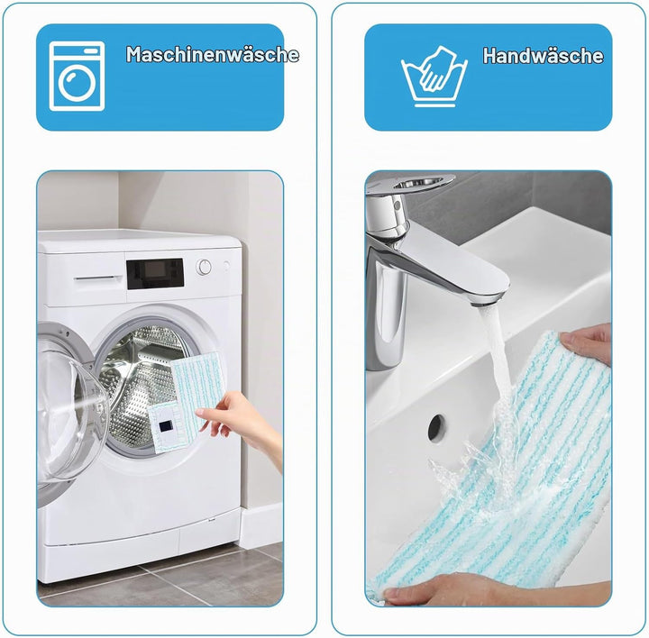4 Stück Wischbezug für Leifheit Clean Twist M Ergo Micro Duo, 2 Arten Mikrofaser Effiziente Wasserau
