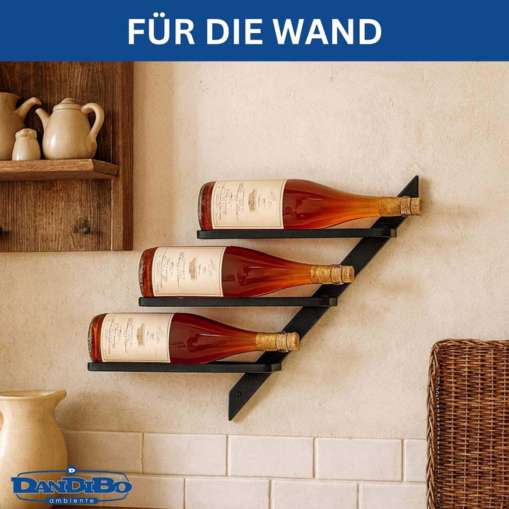 DanDiBo Weinregal Wand Metall Schwarz Modern 96692 Flaschenregal Schmal Wandmontage Wine Rack Weinfl