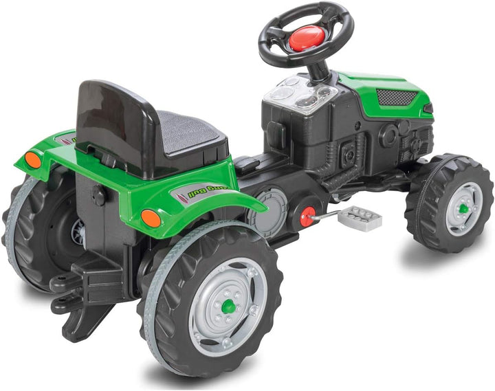 Trettraktor Strong Bull – Kippschutz, Antrieb durch Treten der Pedale, leichtgängiges Lenkradsystem,