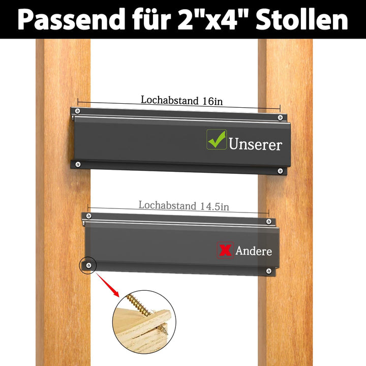 3-H Garage Aufbewahrung,120 cm Einstellbar 10 Wandhalterung Wandhaken und 4 S Haken 4 Aufbewahrungsg
