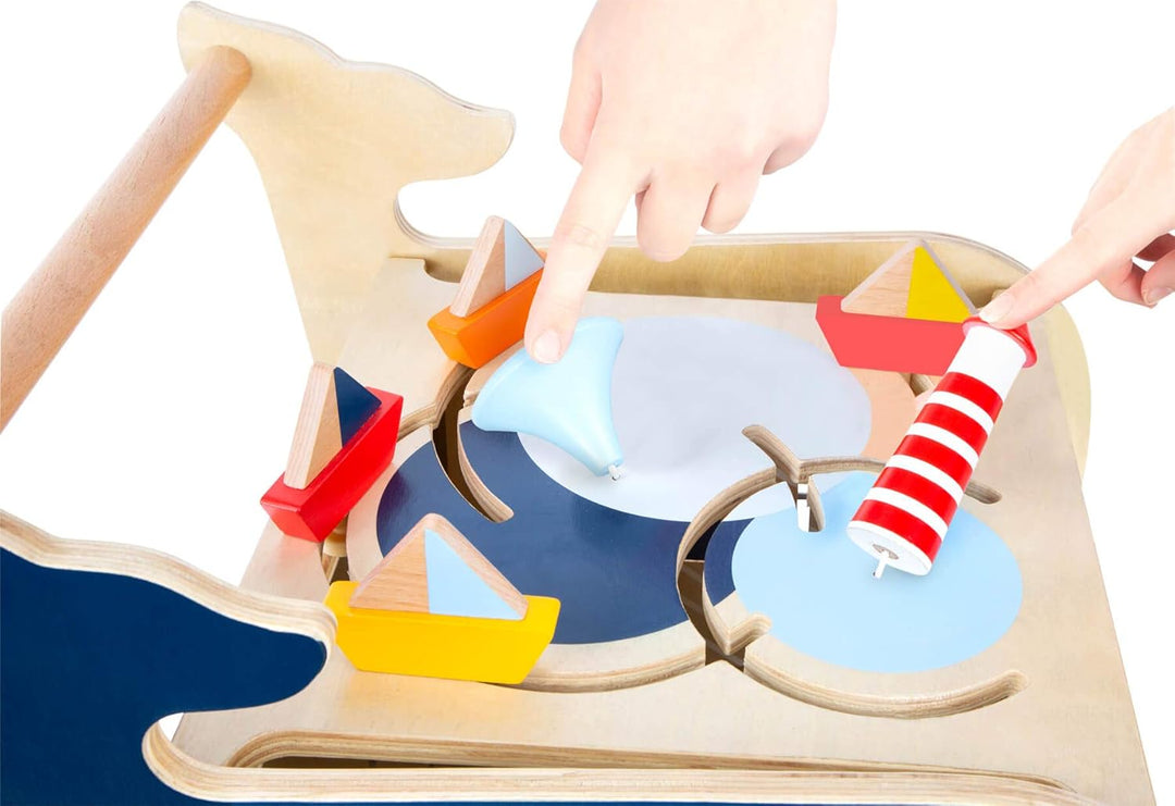 small foot Lauflernwagen Wal aus Holz für erste Gehversuche, multifunktional, für Kinder ab 1 Jahr,